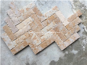 Cheap Limestone Split Face Beige Wall Stone Tiles