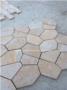 Cream Limestone French Pattern Floor Design Tiles