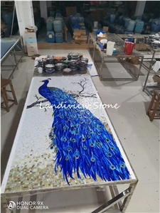 Tablet Marble Mosaic Paiting Artwork Create Craft