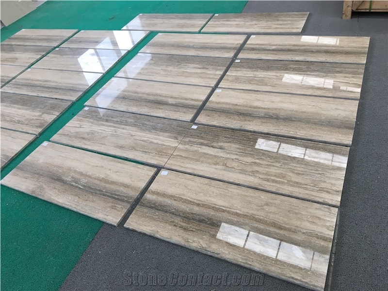 Travertino Silver Grey Mic Slab Tile Walling Floor