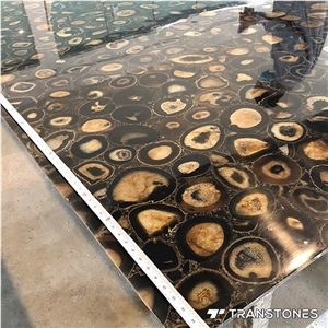 Brown Agate Panel Backlit Onyx for Wall Hotel Deco