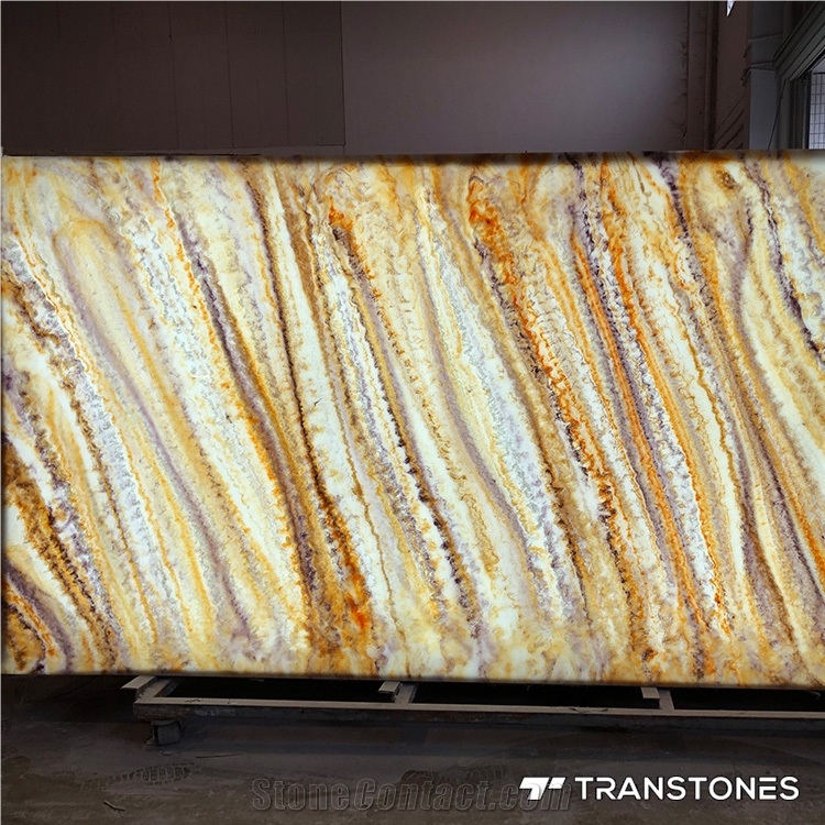 Translucent Polished Faux Onyx Kitchen Wall Panel