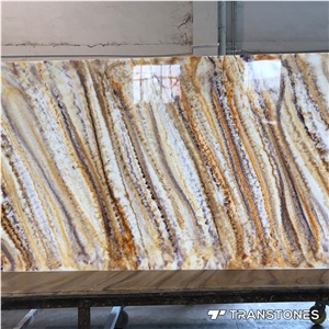Translucent Polished Faux Onyx Kitchen Wall Panel