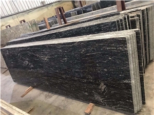 China Cheap New Black Galaxy Granite Tile Slab Top