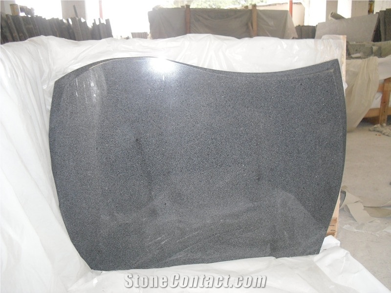 G654 Seasame Black Grey Granite Headstones
