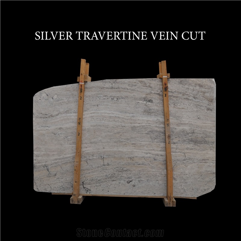 Silver Travertine Vein Cut Slabs