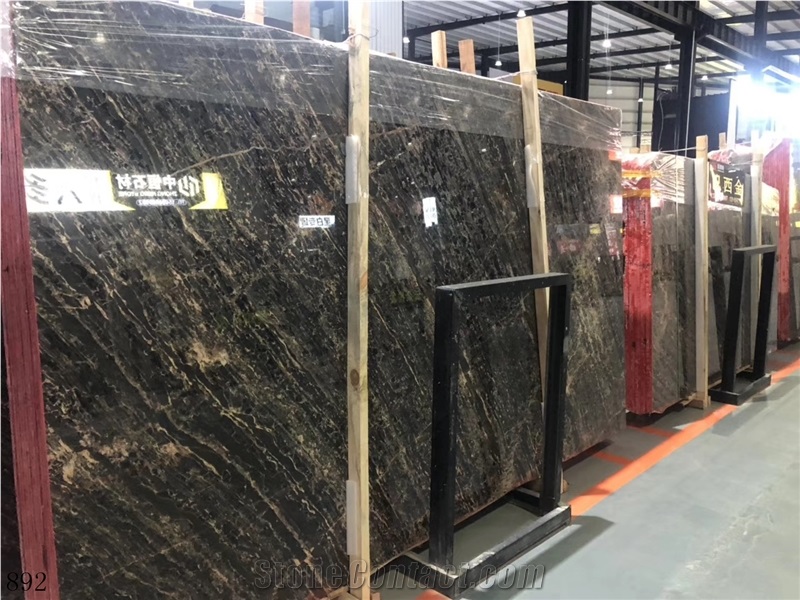 Black Empire Marble Brazil Golden Stone Wall Tiles