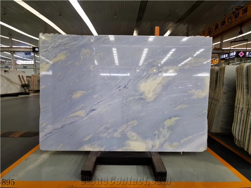 Blue Sky White Clouds Marble Spring Land Slabs