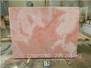 Persian Pink Onyx Slabs Wall Covering Tiles Light