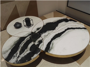 Panda White Marble Tabletops Tables Coffee Tables