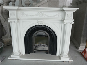Victorian White Marble Fireplace Mantel Surround