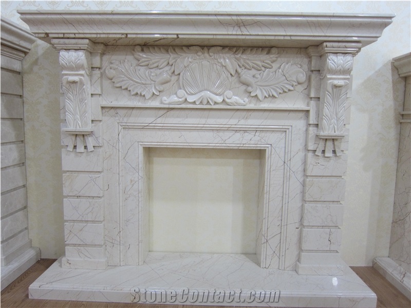 Victorian White Marble Fireplace Mantel Surround
