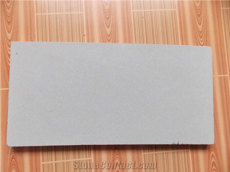 China Pure Grey Honed Sandstone Hard Flooring Tile