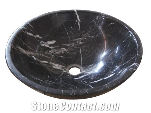 Customized Square Tulip Brown Marble Basin Bowl