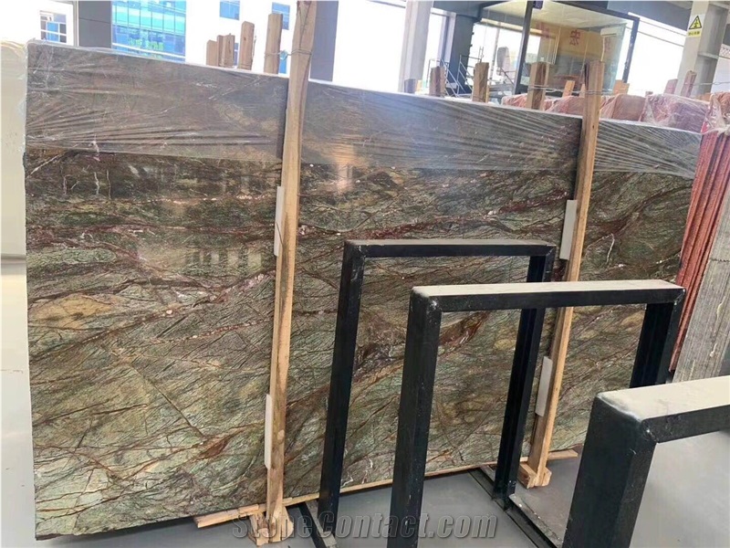 Factory Directly Supply Rain Forest Green Marble
