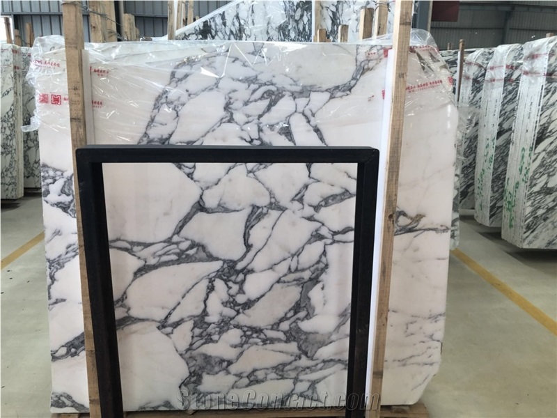 Real White Arabescato Design Marble Flooring