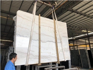 Slab Of Guangxi White Marble for Sale Polished