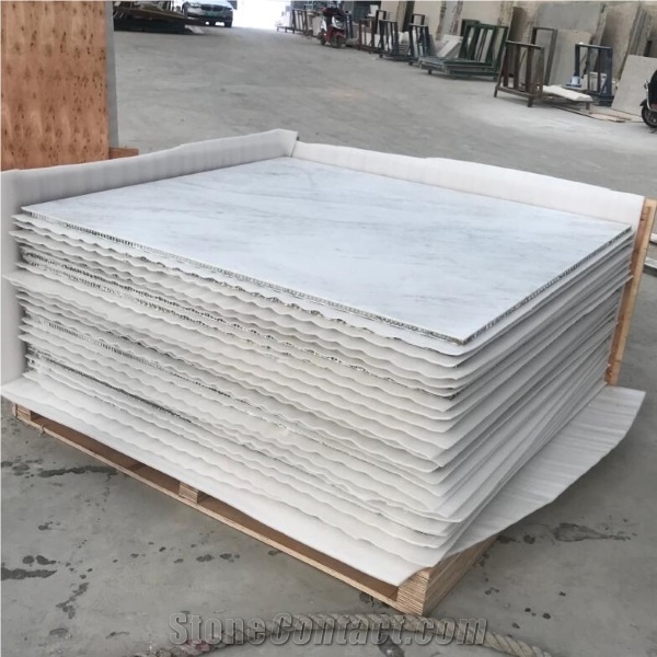 White Carrara Laminated With Honeycomb Panels For Wall