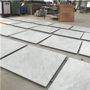 White Carrara Laminated with Honeycomb Panels