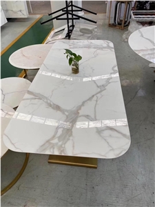 Artificial Calacatta White Marble Table Tops