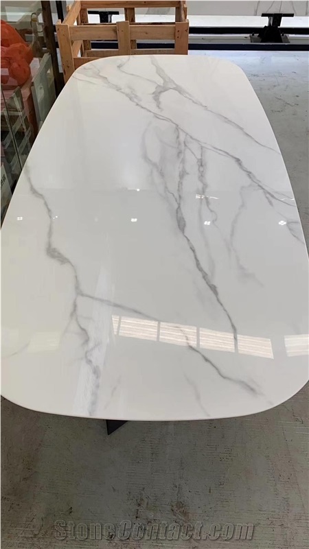 Artificial Calacatta White Marble Table Tops