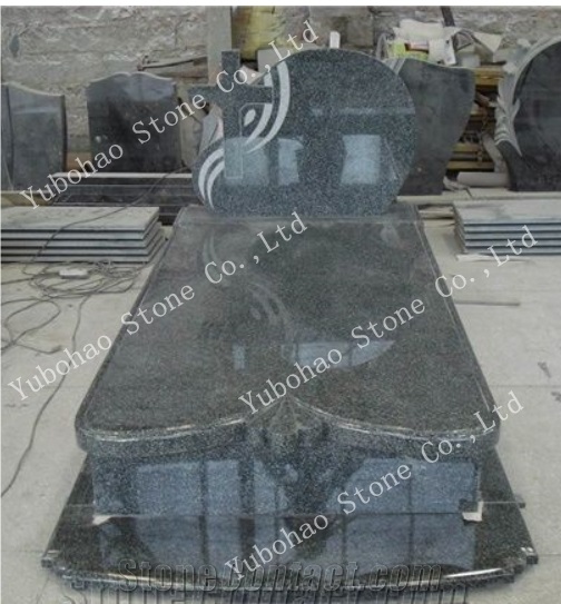 Chinese Juparana/Poland Style Granite Tombstone