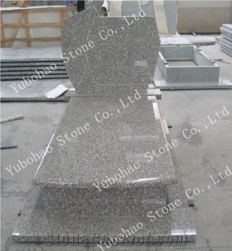 Chinese Juparana/Poland Style Granite Tombstone