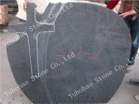 G654/Engraved Cross Granite Tombstone for Romania