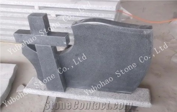 G654/Granite Single Cross Tombstone/Headstone