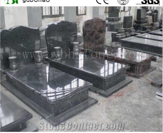 Hot Sell China Black Single Granite Tombstone