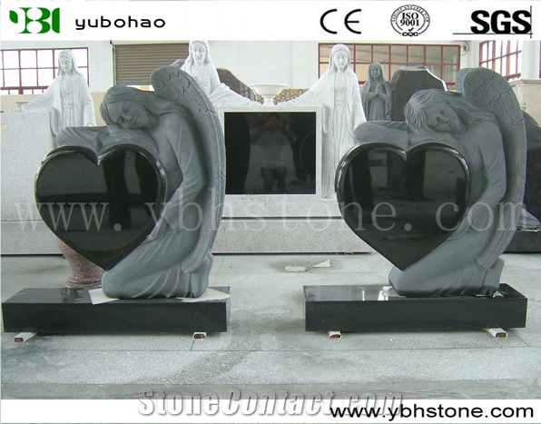 New Shanxi Black Granite Upright Stone Monuments