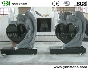 New Shanxi Black Granite Upright Stone Monuments