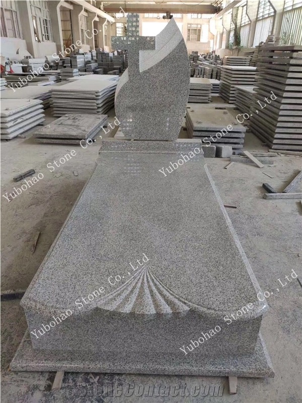 Old G664/ Romania Style Granite Cross Tombstones