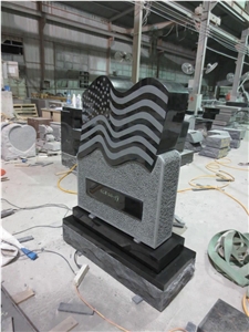 American Flag Shaping Granite Headstones