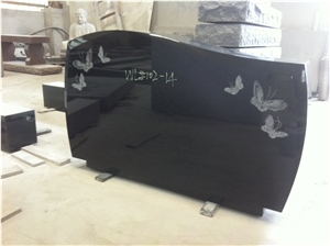 American Style Black Granite Butterfly Headstone