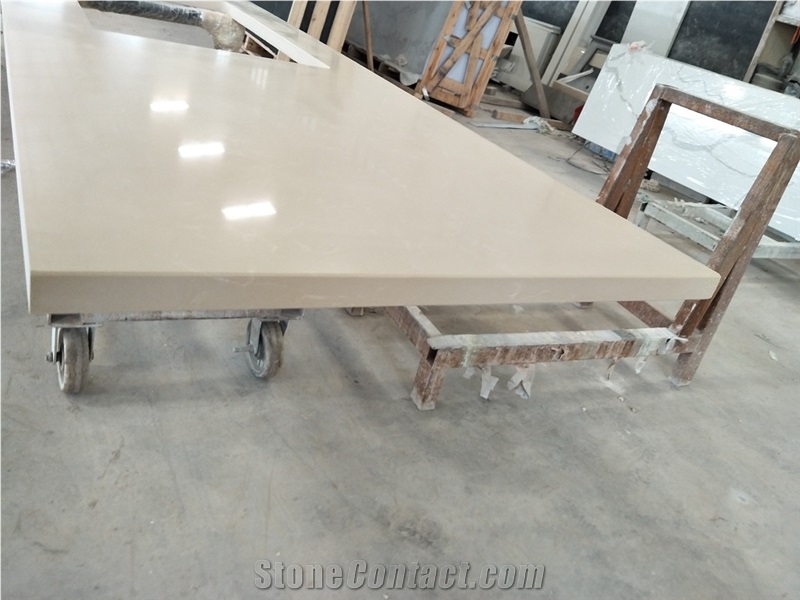 Artificial Beige Quartz Stone Countertop Ms6805