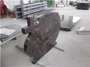 Aurora Granite Cross European Style Tombstone