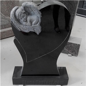 Baby Angel Shaped Granite Monument
