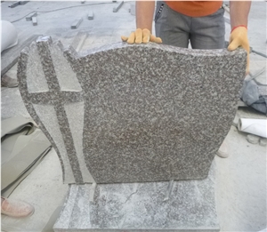 Bainbrook Brown Granite Cross Design Headstones