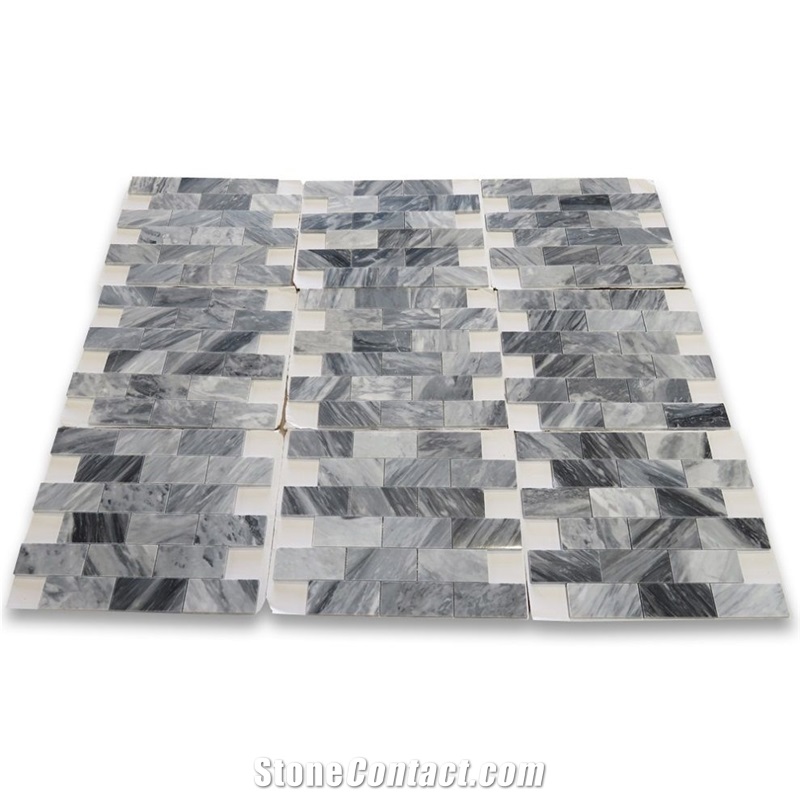 Bardiglio Gray 2x4 Grand Brick Subway Mosaic Tile