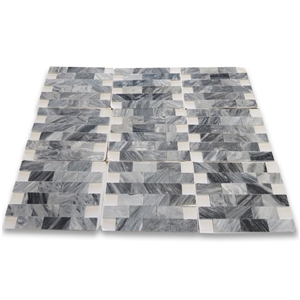 Bardiglio Gray 2x4 Grand Brick Subway Mosaic Tile