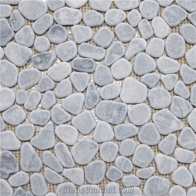 Bardiglio River Rocks Pebble Stone Mosaic Tumbled