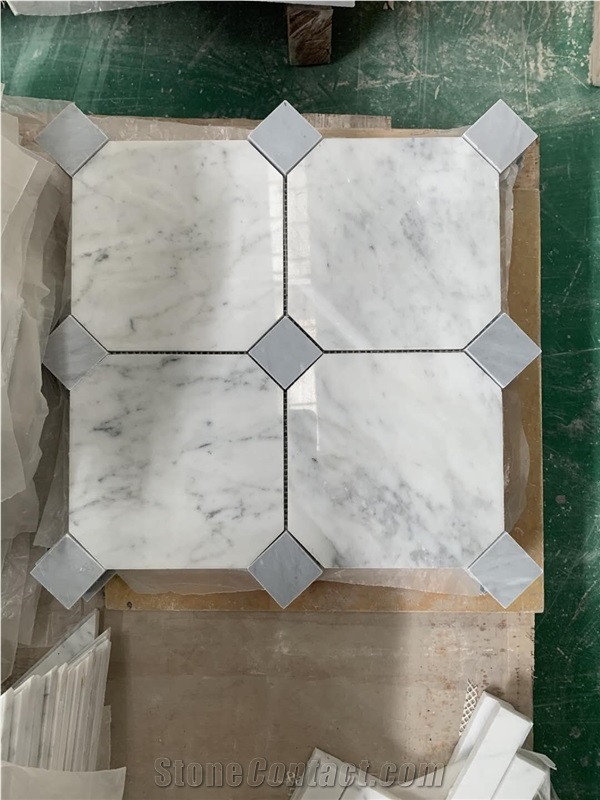 Bianco Carrara Marble Stone Polished Mosaic
