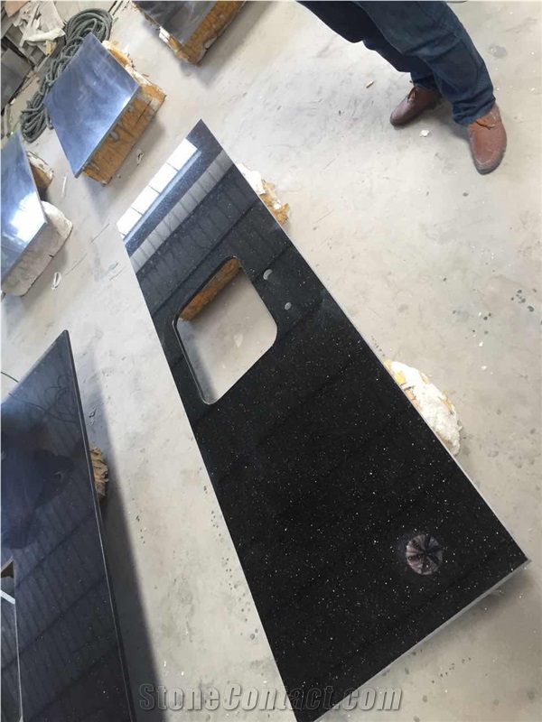 Black Galaxy High Polished Granite Countertops