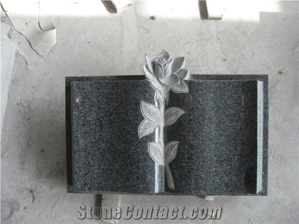 Black Granite Book Shape Monument