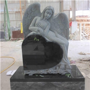 Black Granite Cemetery Mausoleum Angel Designs