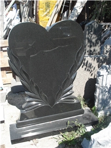Black Granite Heart Headstone Tombstone