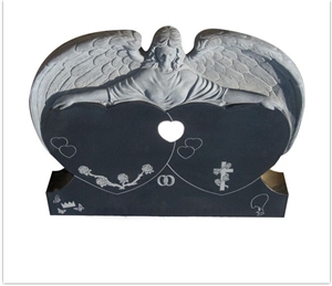 Black Granite with Angel Tombstones