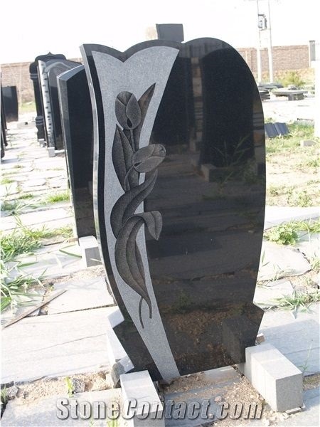Black Russian Style Granite Monument Headstone