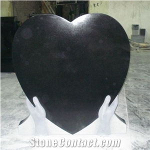 Black Two Hands Holding Heart Tombstone